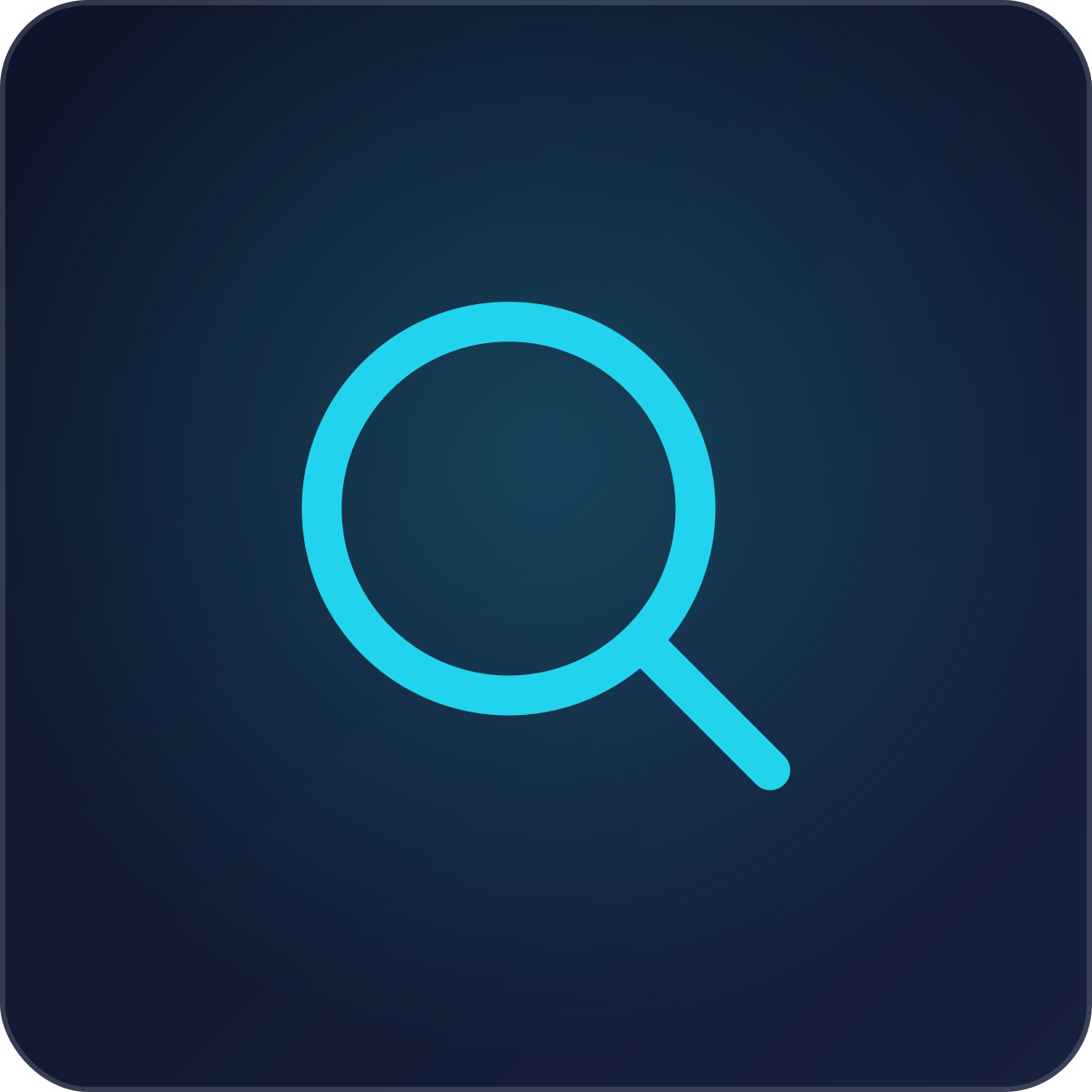 Keyword research magnifying glass icon